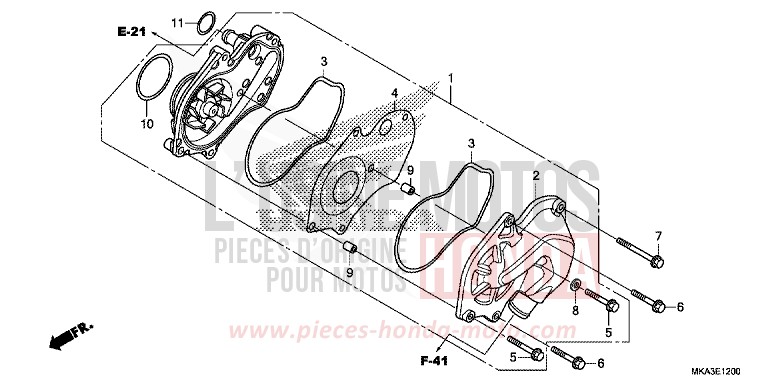 WASSERPUMPE von NC750X "Meca" MAT GUNPOWDER BLACK METALLIC (NH436) von 2016